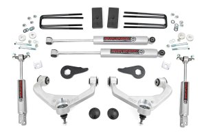 Chevrolet Silverado 3500 HD Suspension Lift Kit - Rough Country - 3.5 Inch Lift Kit, No-Cut, Tubular Upper Control Arms, N3 Nitrogen-Charged Shocks - '11-'19